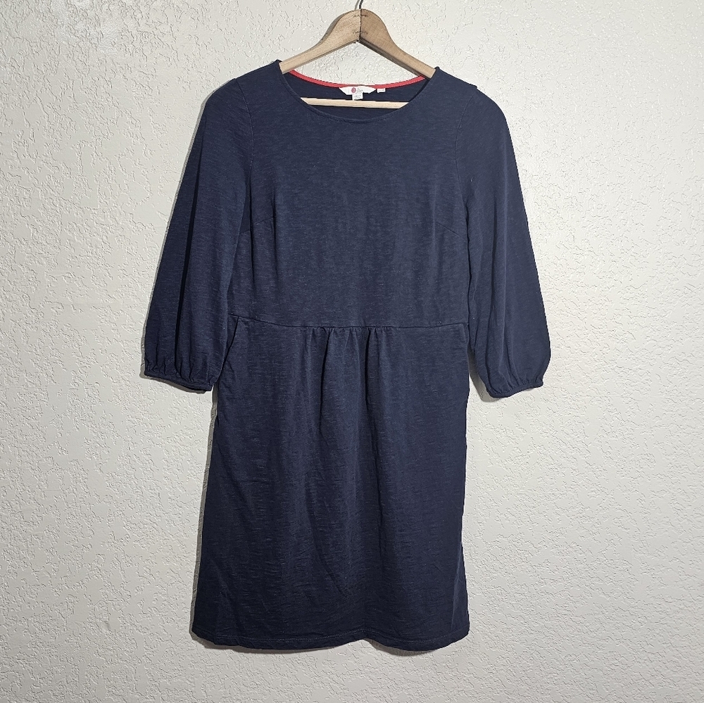 Boden Solid Navy Cotton Dress